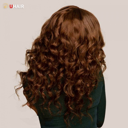 UHAIR 1 Bundle Brown Brazilian Virgin Loose Deep Wave 100% Real Unprocessed Remy Human Hair Extensions