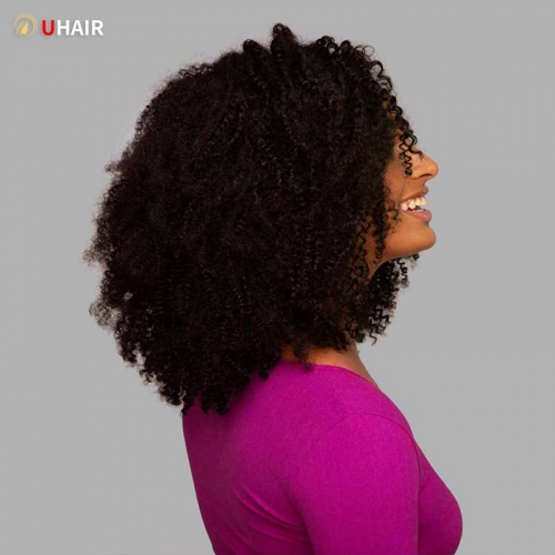 UHAIR Curly Wave Human Hair 1 Bundle Wet and Wavy Bundles Brazilian Unprocessed Virgin Sew in Extensions
