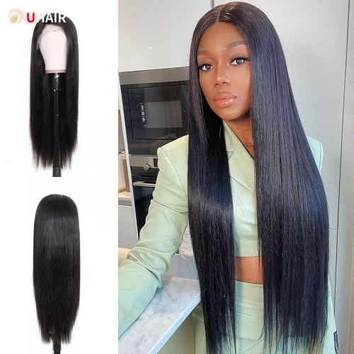 UHAIR 180% Density Brazilian Virgin 13x4 Lace Front Human Hair Wig Straight Lace Frontal Wigs Human Hair