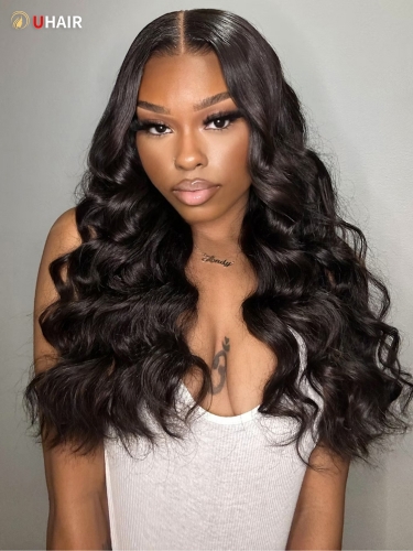 UHAIR 4 Bundles 13x4 Lace Frontal Unprocessed Virgin Hair Body Wave Wig