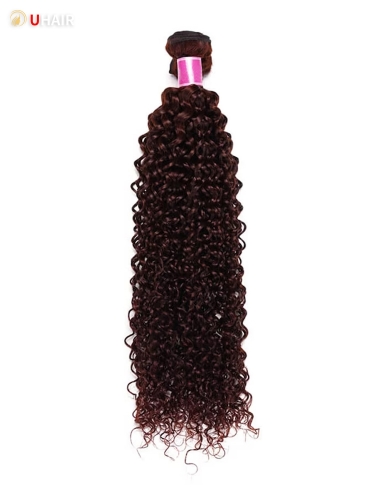 UHAIR Reddish Brown Jerry Curl 1Bundle 100% Remy Human Hair Bundles