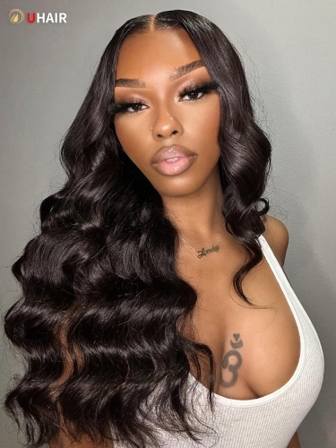 UHAIR 4 Bundles 13x4 Lace Frontal Unprocessed Virgin Hair Body Wave Wig