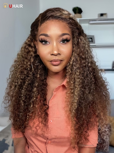 UHAIR Curly Hair TL412# Color 3 Bundles Weave On Sale Trending Human Hair Wigs