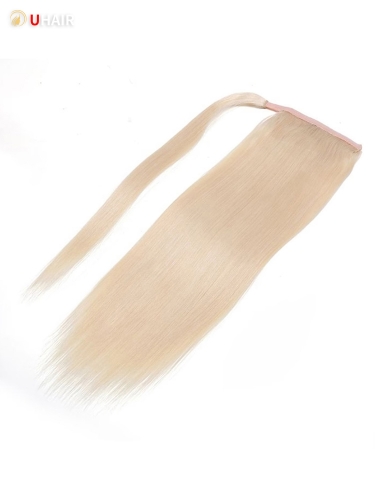 UHAIR 613 Blonde Wig Clip In Ponytail Extension Human Hair Straight Wigs