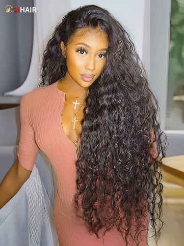 UHAIR 13x6 Deep Wave Lace Front Wigs HD Transparent  Lace Frontal Glueless Human Hair Wigs