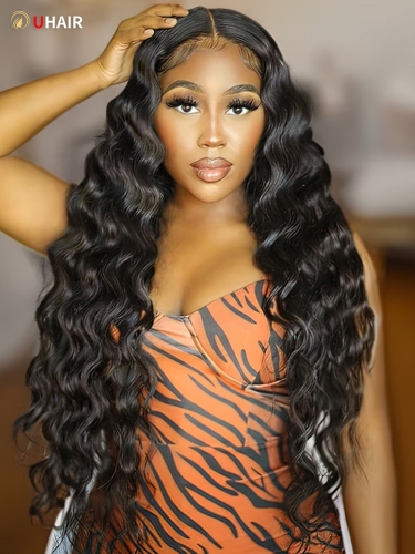 UHAIR 1 Bundle Human Hair Loose Deep Wave Virgin Human Hair Wig