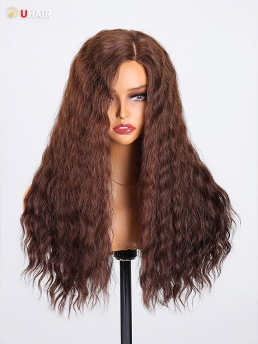 UHAIR Milk Tea Brown High-quality Hand Tied Loose Wave Wig Monofilament Human Hair Wigs