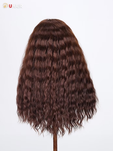 UHAIR Milk Tea Brown High-quality Hand Tied Loose Wave Wig Monofilament Human Hair Wigs