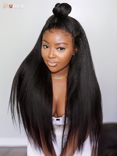 UHAIR 1 Bundle Human Hair Kinky Straight Bundles Remy 100% Human Hair Weave Wig