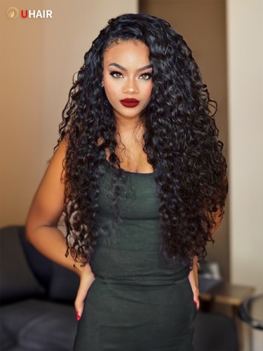 UHAIR 9a Natural Black Wave 4 Bundles 100% Unprocessed Virgin Human Hair Extensions