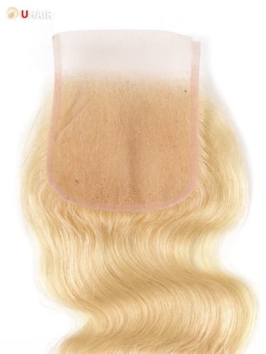 UHAIR 613 Blonde Wig Human Hair Body Wave Hair 613 4x4 Lace Closure Wig