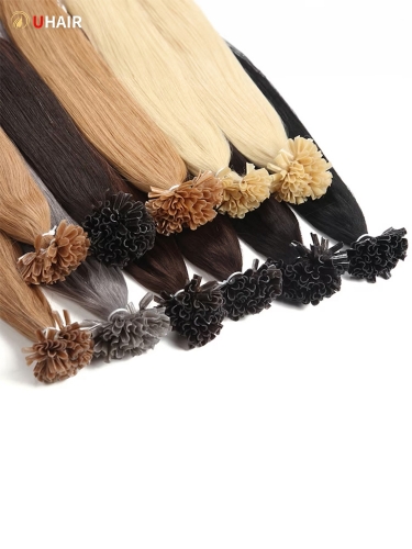 UHAIR Virgin Hair Extensions #27 #60 #80 #613  Color Nail/U Tip 100g Straight Wig