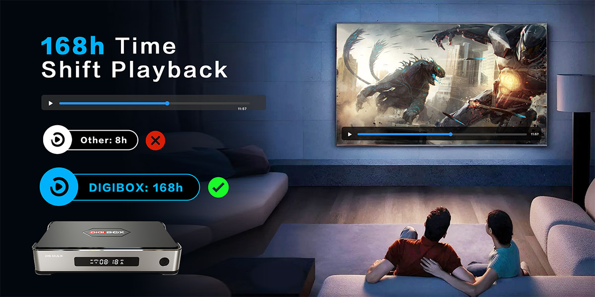 DIGIBOX D6 Max 스마트 TV 박스는 빠른 성능, 끊김 없는 4K 스트리밍 및 강력한 안드로이드 기능을 제공합니다. 집에서 영화, TV 프로그램 및 전 세계 엔터테인먼트를 즐겨보세요.