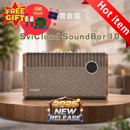 SviCloud SoundBar 10 スマートテレビボックス – 3-in-1 ホームエンタメ、カラオケ、Bluetoothスピーカー