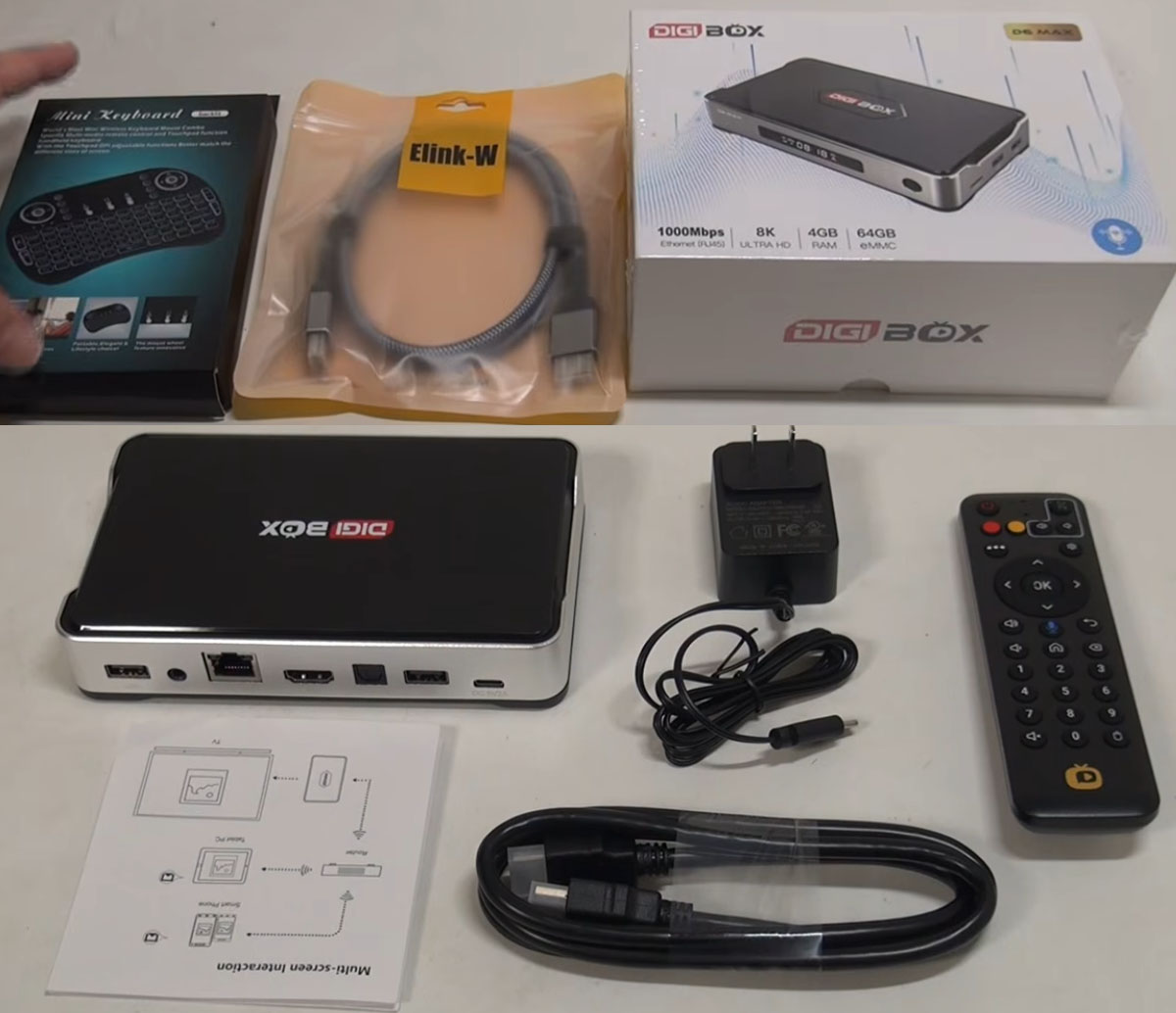 DIGIBox D6 MAX 패키지에는 다음이 포함됩니다.