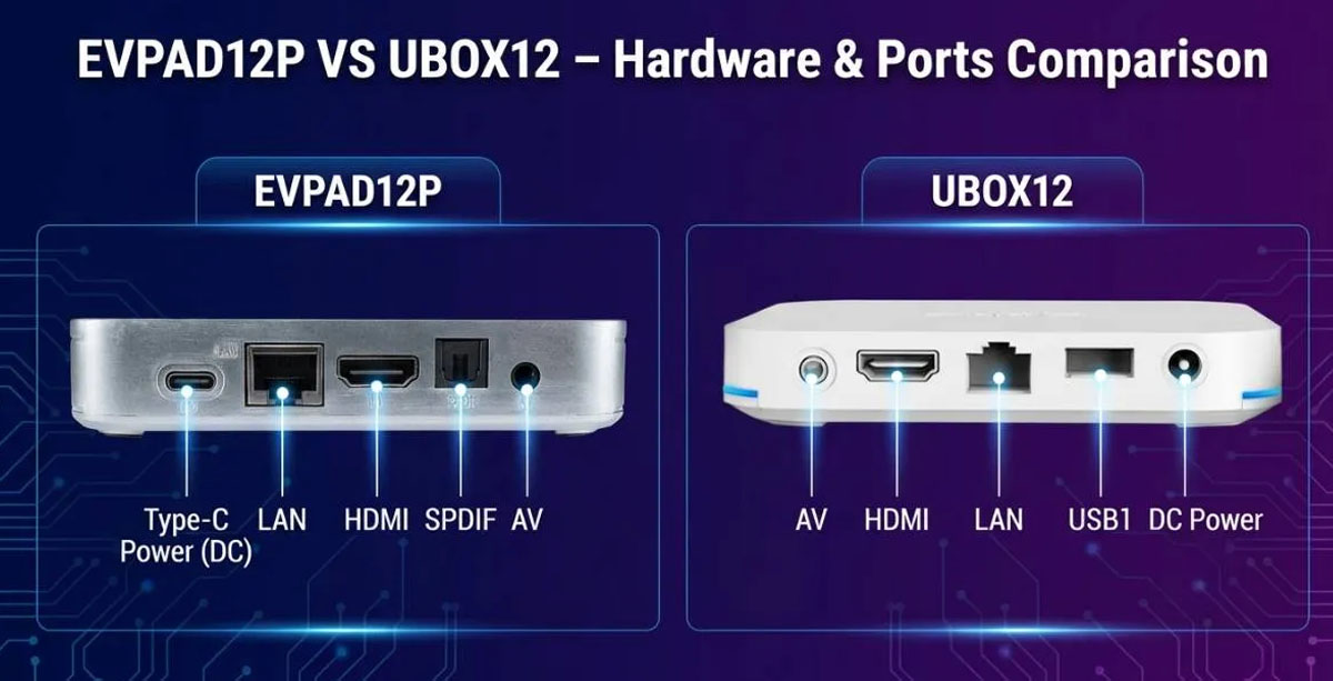 EVPAD 12P 與 UBOX12 評測 (2026):哪一款電視盒更適合串流播放?