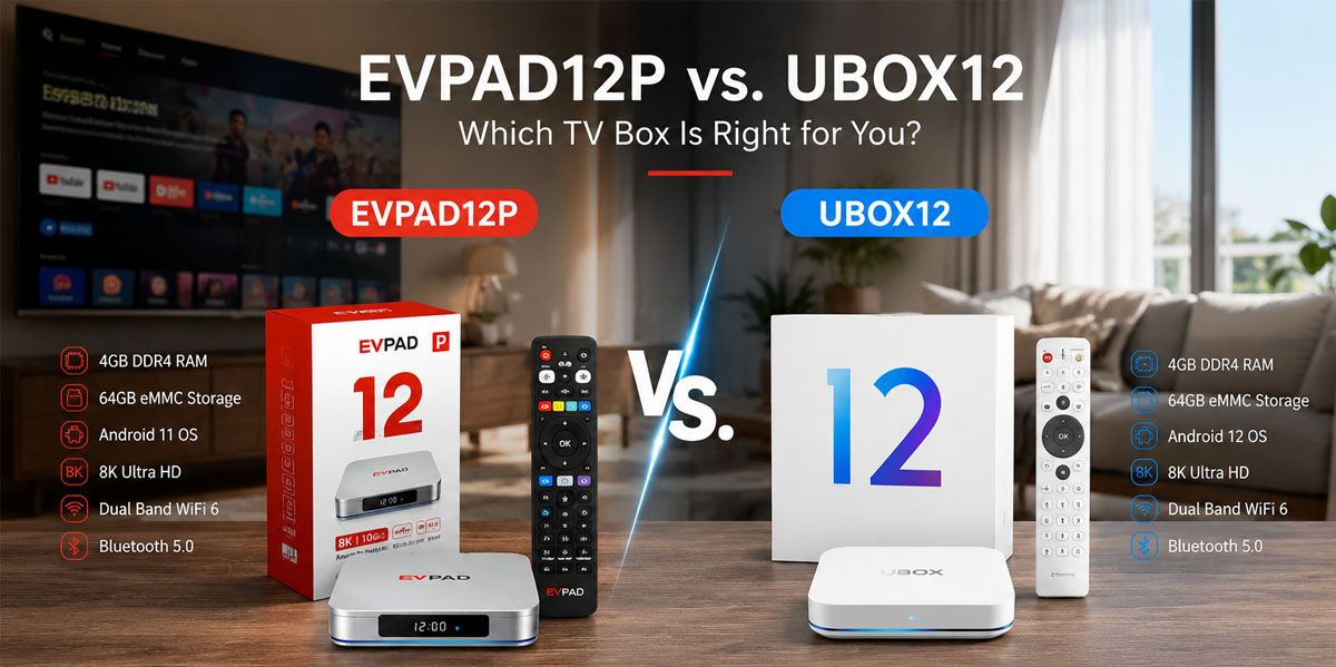 EVPAD 12P 與 UBOX12 評測 (2026):哪一款電視盒更適合串流播放?