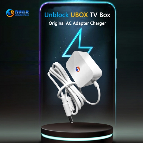 Pengisi Daya Adaptor AC Asli untuk Buka Blokir Kotak TV Teknologi Ubox8 / Ubox9