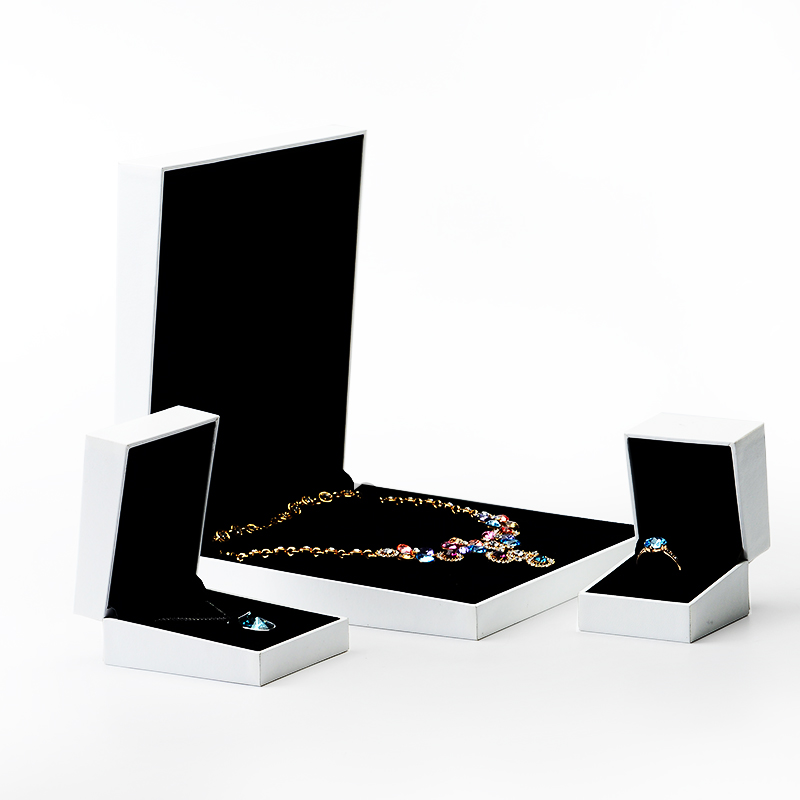 Leatherette paper Jewelry Packaging Box and bag Ring Pendent Box Black Velvet Insert Jewelry Organizer