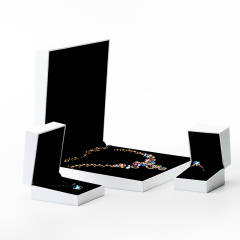 Leatherette paper Jewelry Packaging Box and bag Ring Pendent Box Black Velvet Insert Jewelry Organizer