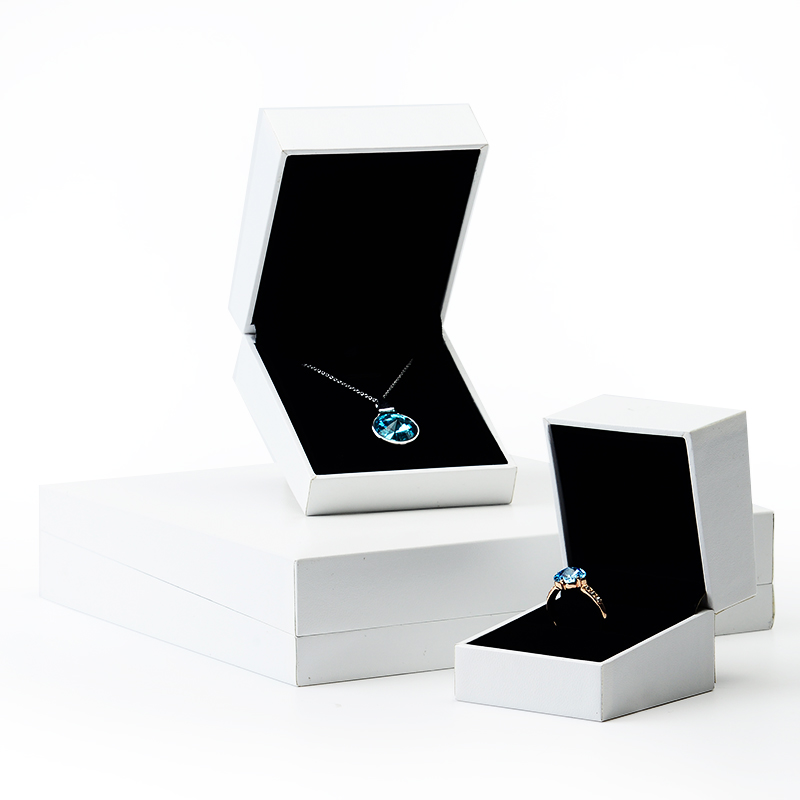 Leatherette paper Jewelry Packaging Box and bag Ring Pendent Box Black Velvet Insert Jewelry Organizer