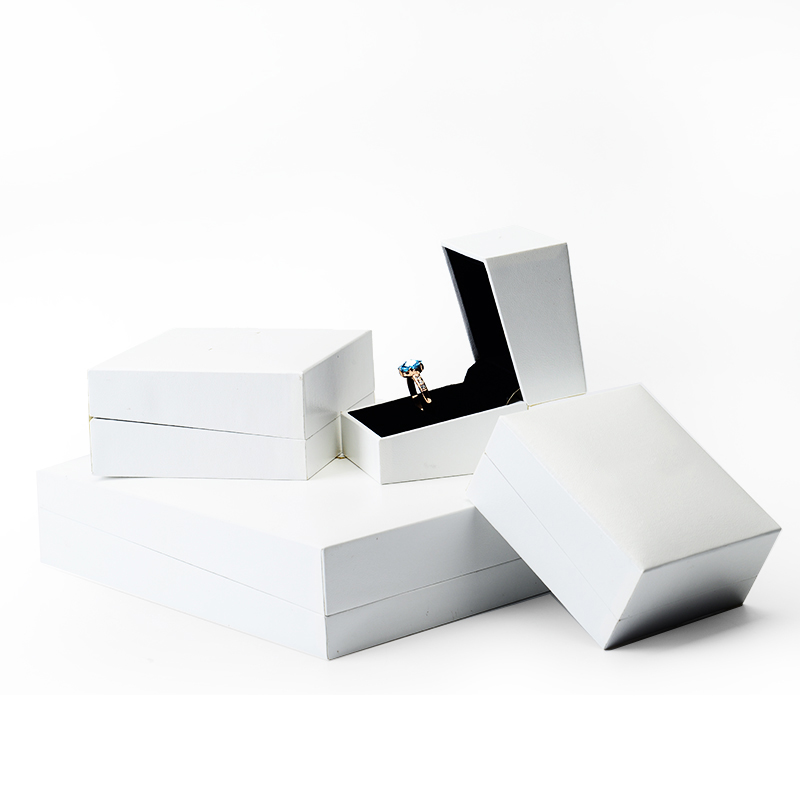 Leatherette paper Jewelry Packaging Box and bag Ring Pendent Box Black Velvet Insert Jewelry Organizer