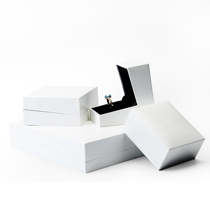 Leatherette paper Jewelry Packaging Box and bag Ring Pendent Box Black Velvet Insert Jewelry Organizer
