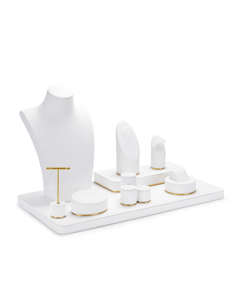 Wholesale hot sale exquisite white microfiber ring earring display