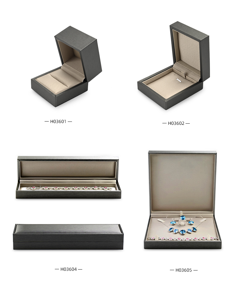 Luxury Silver Gray PU Leather Jewelry Boxes packaging For Bracelet