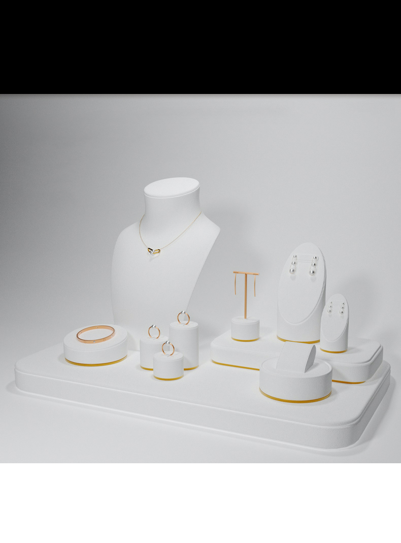 Wholesale hot sale exquisite white microfiber ring earring display