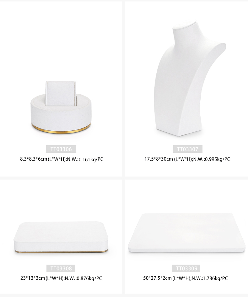 Wholesale hot sale exquisite white microfiber ring earring display