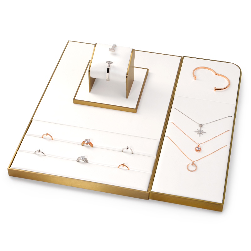 New Design Multi Functions Luxury Jewelry Display Set White Jewelry Showcase Displays