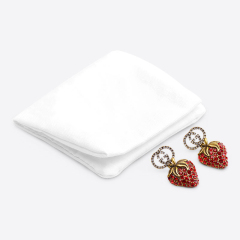 New Arrivals white simple fabric pouch with stitching foldable jewelry pouch linen fabric for bracelet necklace jewelry pouch