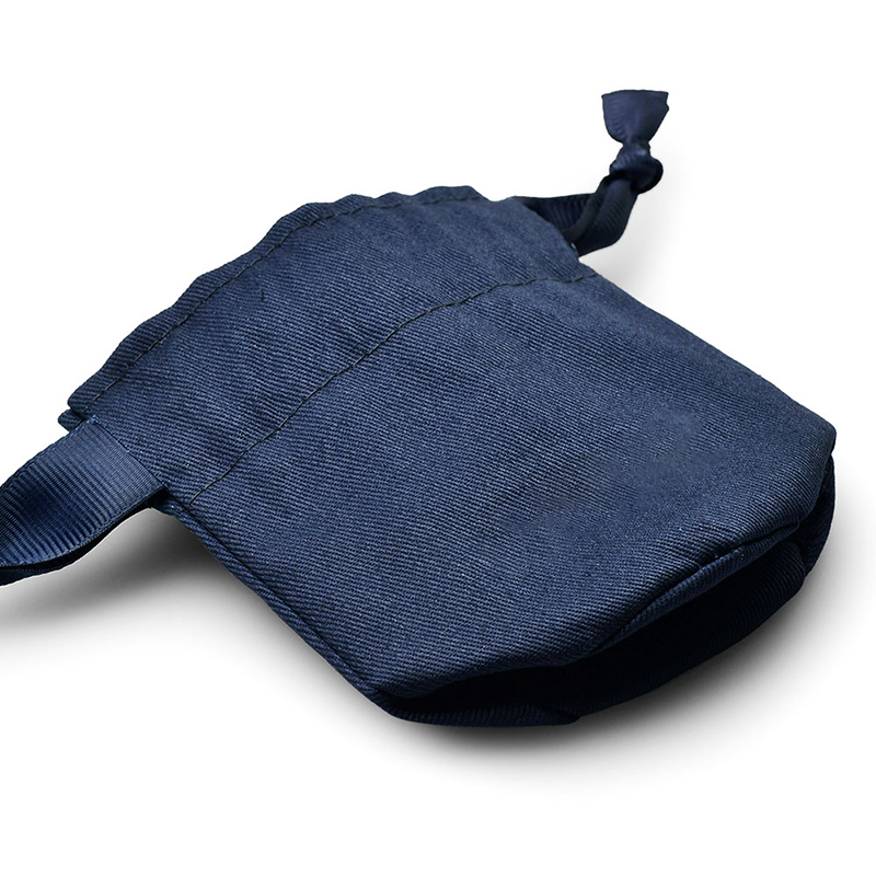 New Arrivals nice navy blue fabric pouch with ribbon rope cotton cloth jewelry pouch bag for ring earring necklace jewelry pouch