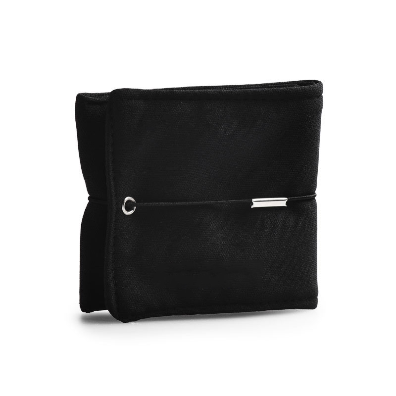 New high quality cloth fabric pouch with rubber band jewelry fold pouch white and black fabric for Ring necklace jewelry pouch