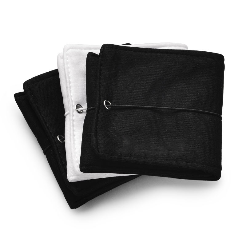 New high quality cloth fabric pouch with rubber band jewelry fold pouch white and black fabric for Ring necklace jewelry pouch