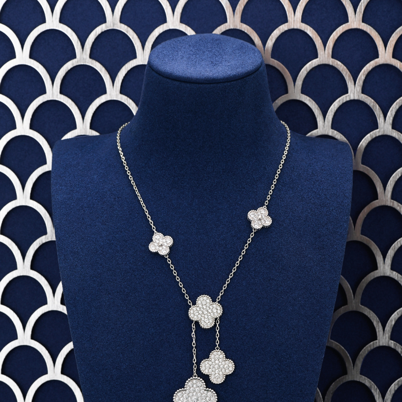 New Arrival luxury blue microfiber jewelry display holder set for ring necklace showcase exhibition