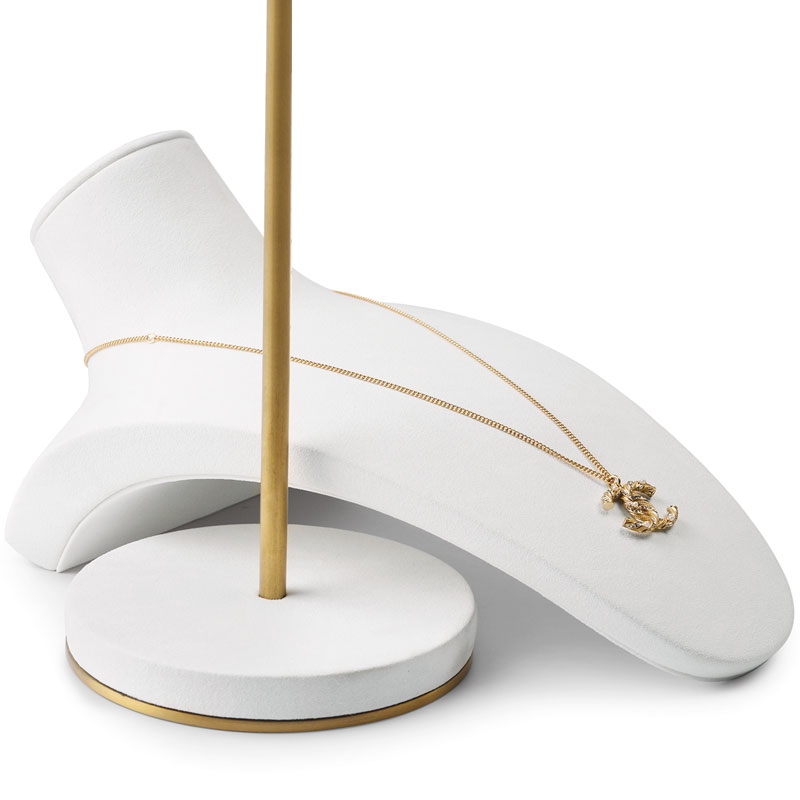 Wholesale Custom Luxury White Microfiber Jewelry Shop Counter Showcase