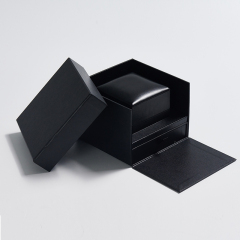 New hot selling Black PU Leather Suede Insert Ring Boxes with outer paper Gift box Packaging Jewelry Boxes