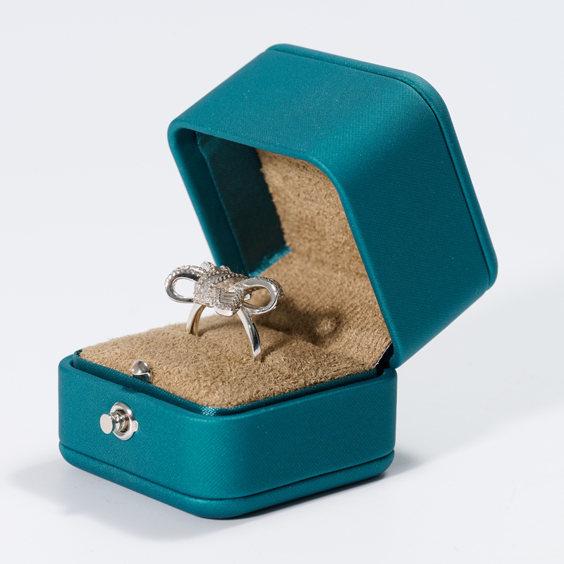 Customized High-end small pu leather suede inside ring diamond earring pendant necklace package pocket jewelry box