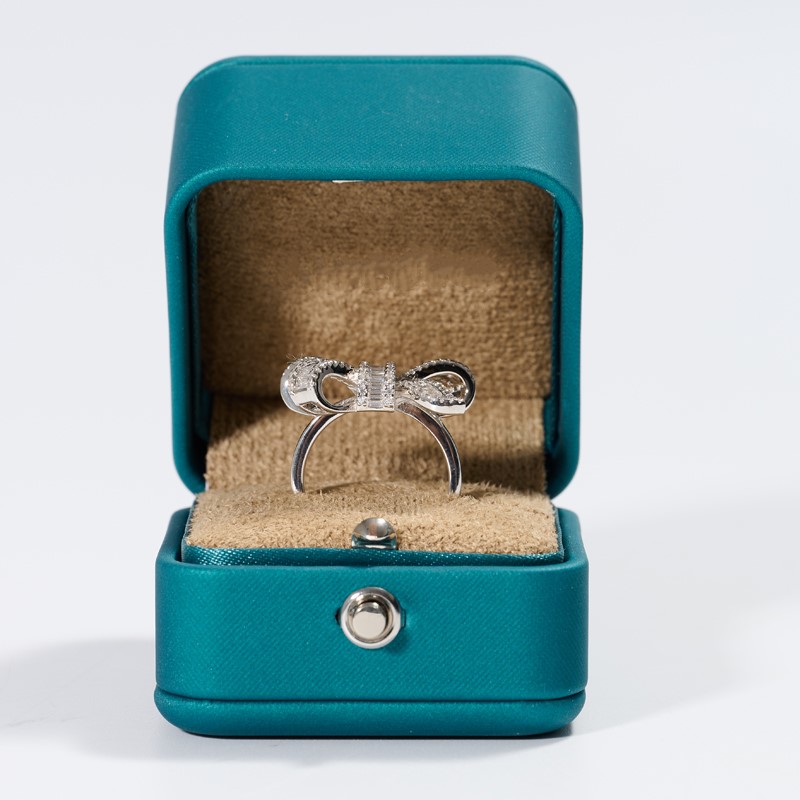 Customized High-end small pu leather suede inside ring diamond earring pendant necklace package pocket jewelry box