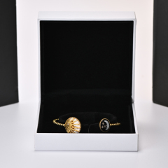 New Arrival custom Bangle box white fancy paper with velvet inside Jewel Packaging box bracelet Jewelry Boxes