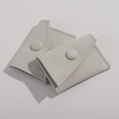 high level luxury grey microfiber jewelry pouch for ring n