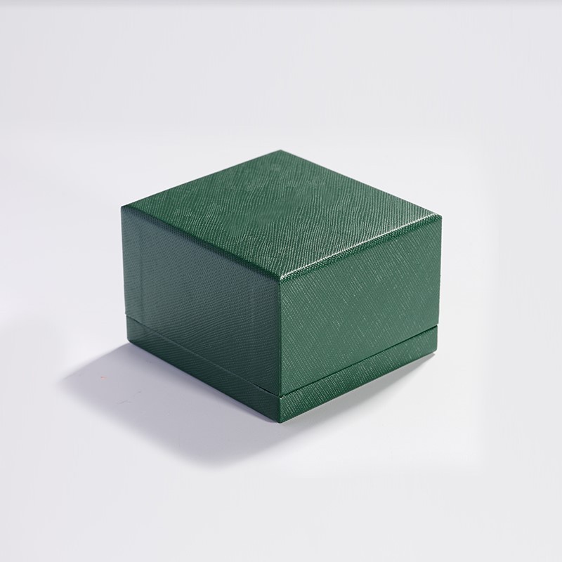 H041-Customized Luxury Green Paper With Leather For Earring Necklace Pendant With Metal Button