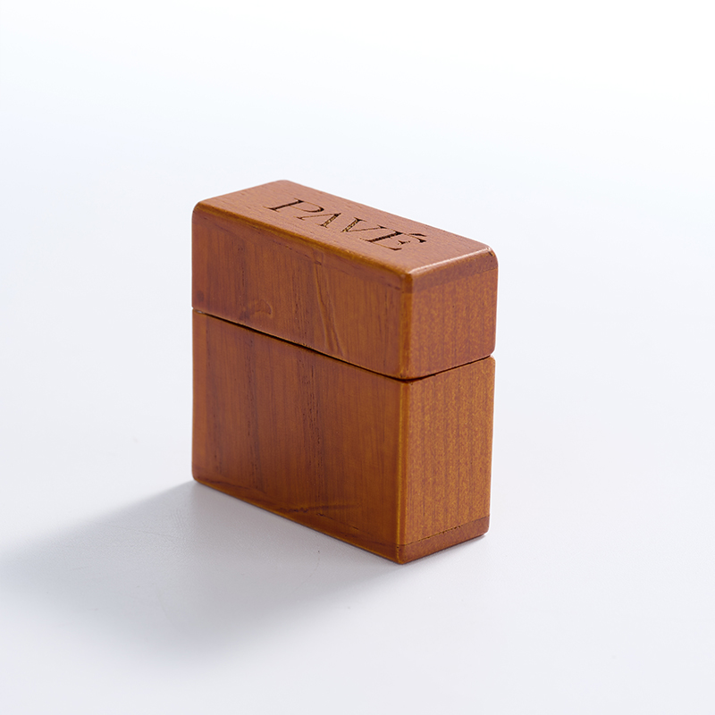 Meipin China wholesale custom logo solid wood jewelry package delicate and small ring boxes Square jewelry gift box