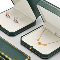 HD20210802008- China hot sale green leathette and pu leather jewelry storage box for ring/gift hold boxes with custom logo