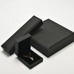H036-Customized Luxury Black Pu Leather And Microfiber For Ring Necklace Bangle Pendant
