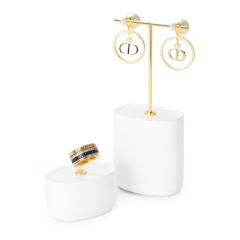 Metal Resin White Luxury Jewelry ring earring bracelet Display Resin With Golden Metal T-bar Display Stands