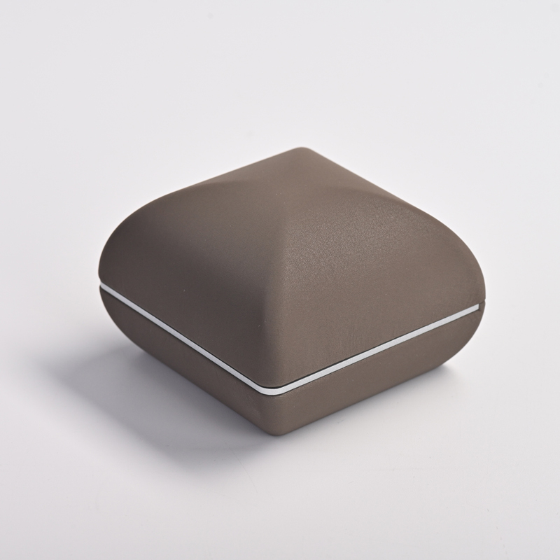 TCH04601 grey microfiber jewelry box for wedding ring package with custom logo