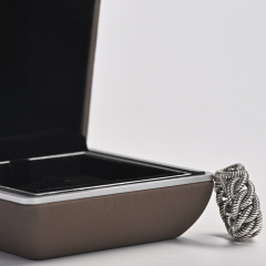 TCH04601 grey microfiber jewelry box for wedding ring package with custom logo